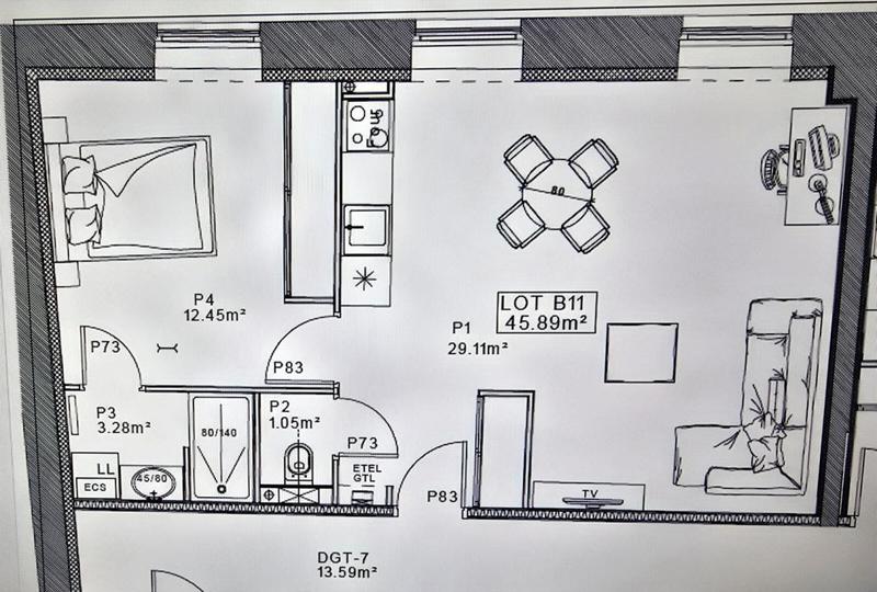 Appartement - 46 m² - 2 pièces