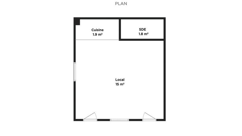 Local commercial - 19 m² - 1 pièce