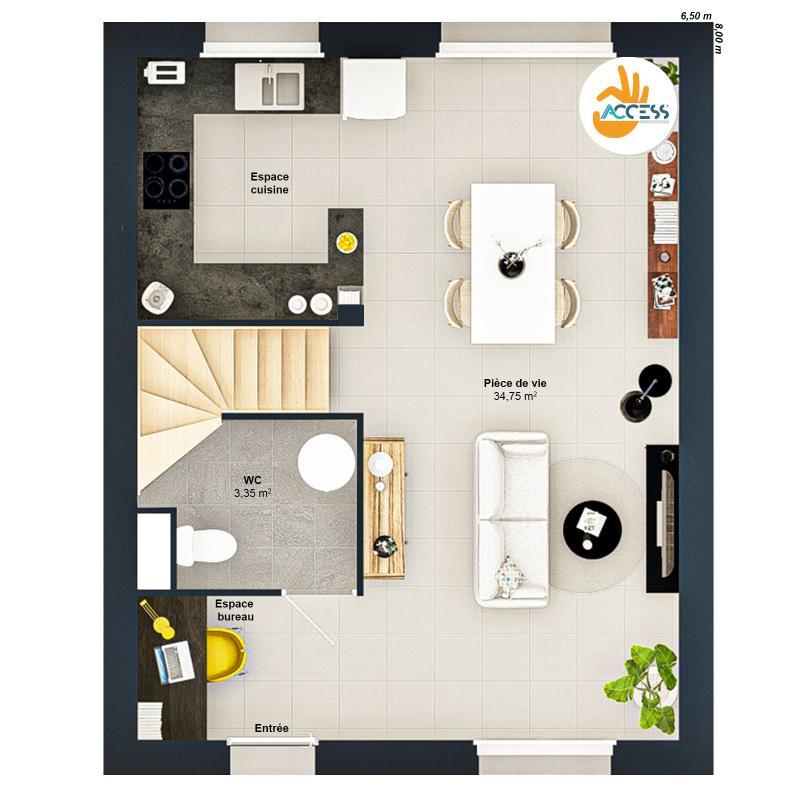 Maison - 75 m² - 5 pièces