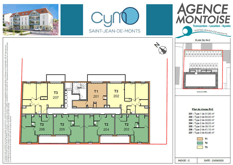 Appartement - 39 m² - 2 pièces