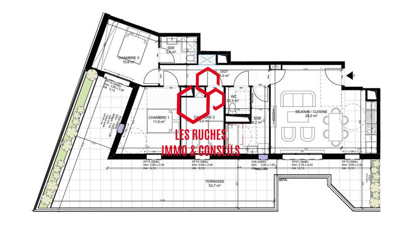 Appartement - 80 m² - 4 pièces