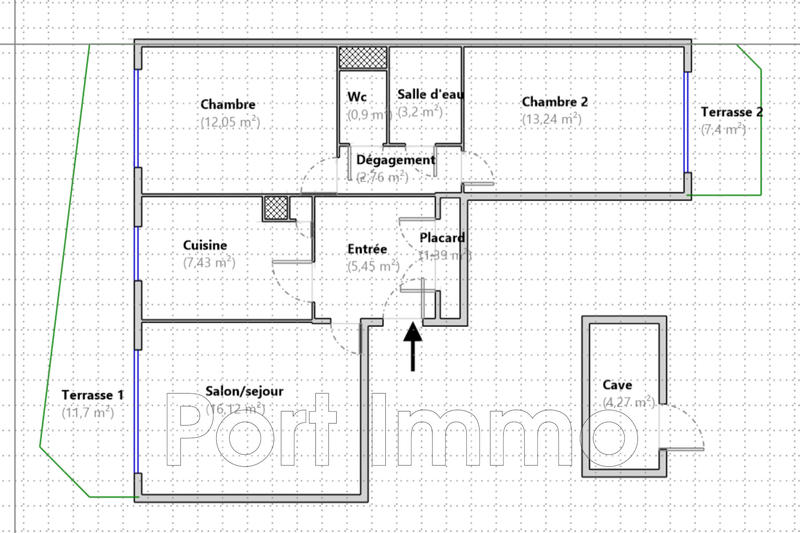 Appartement - 63 m² - 3 pièces