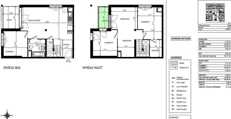 Duplex - 89 m² - 4 pièces