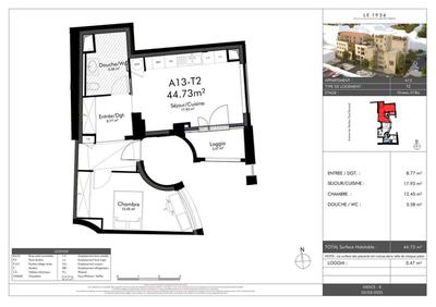 Appartement - 44 m² - 2 pièces