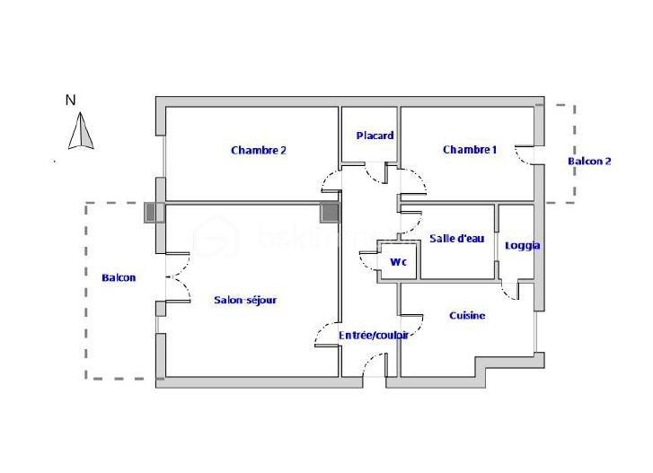 Appartement - 55 m² - 3 pièces