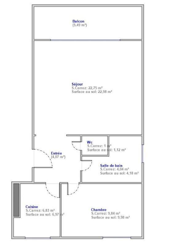 Appartement - 49 m² - 2 pièces