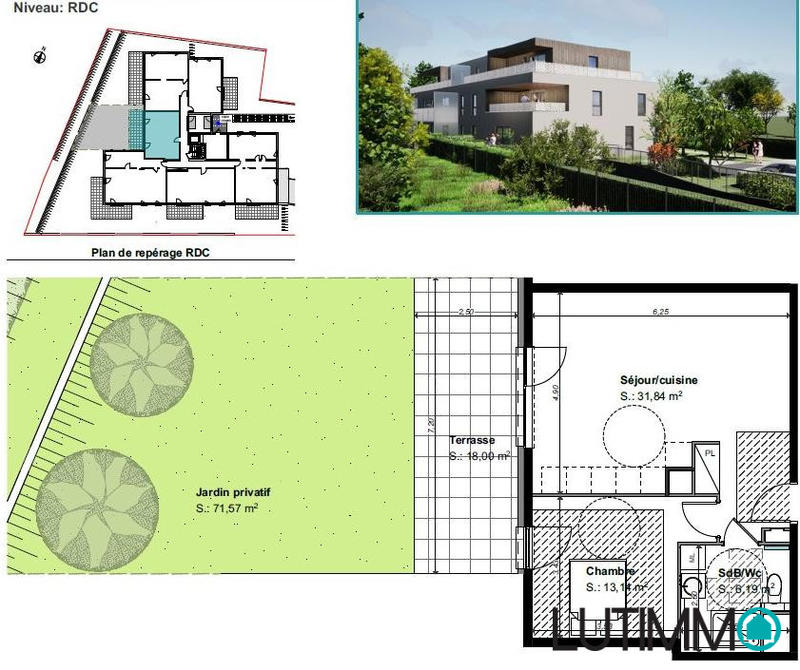 Appartement - 51 m² - 2 pièces