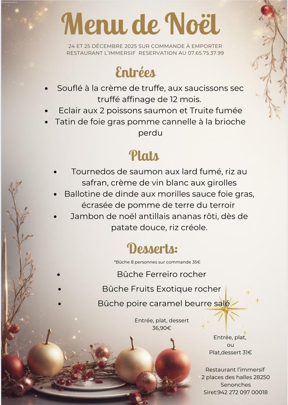 Menu de Noël et box apéritif à partager