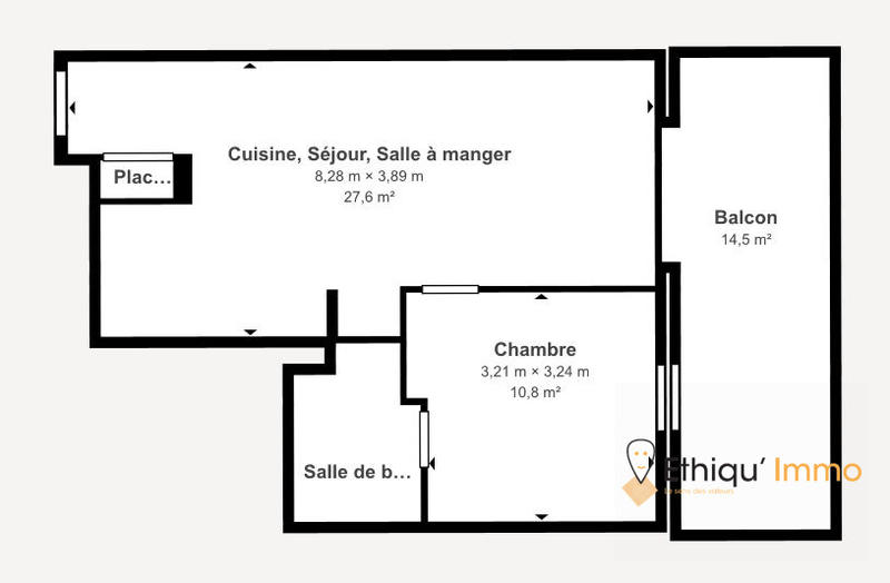 Appartement - 46 m² - 2 pièces