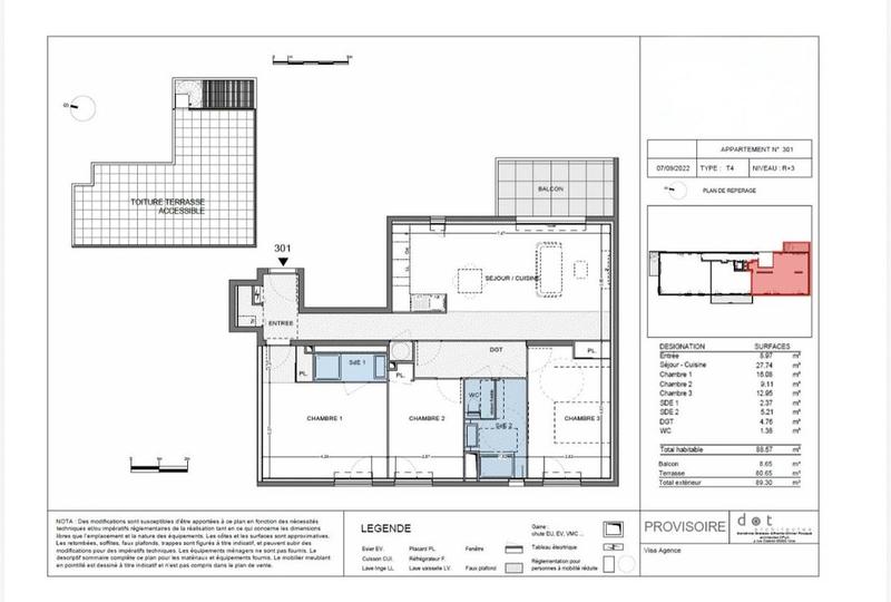 Appartement - 88 m² - 4 pièces