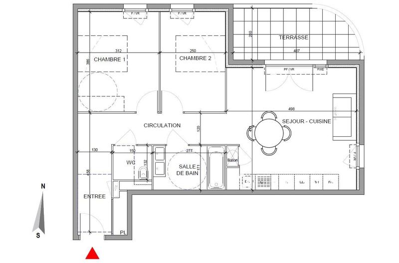 Appartement - 64 m² - 3 pièces