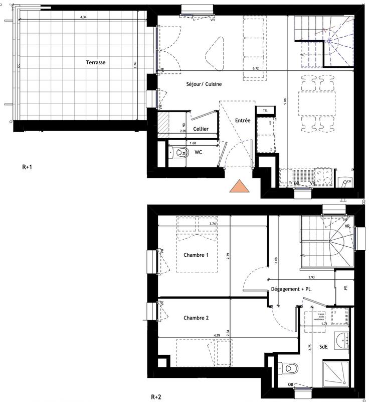 Appartement - 64 m² - 3 pièces
