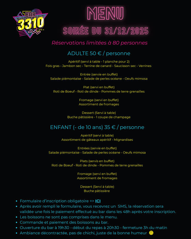 Soirée du Nouvel An 2026 - le 3310