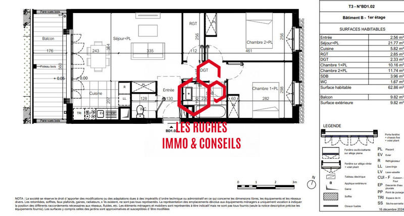 Appartement - 63 m² - 3 pièces