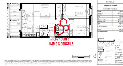 Appartement - 63 m² - 3 pièces