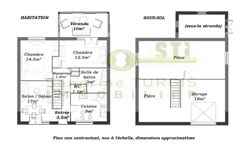 Maison - 64 m² - 3 pièces