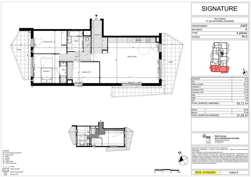 Appartement - 93 m² - 4 pièces