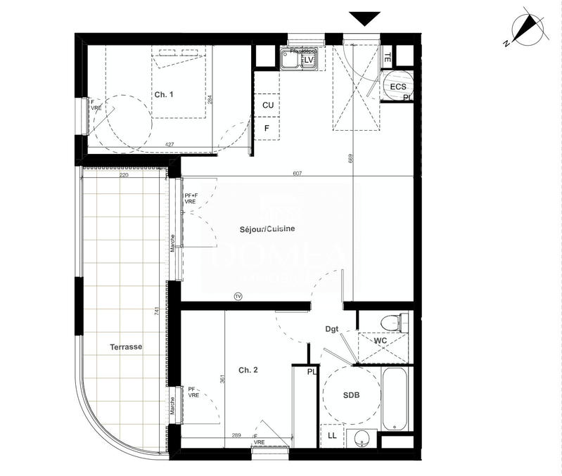Appartement - 70 m² - 3 pièces
