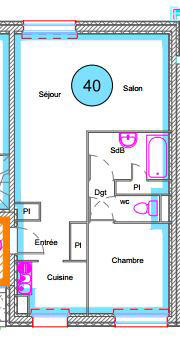 Appartement - 49 m² - 2 pièces