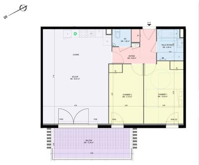 Appartement - 75 m² - 3 pièces