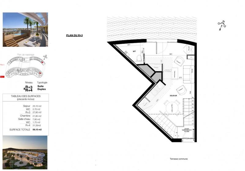 Appartement - 59 m² - 2 pièces