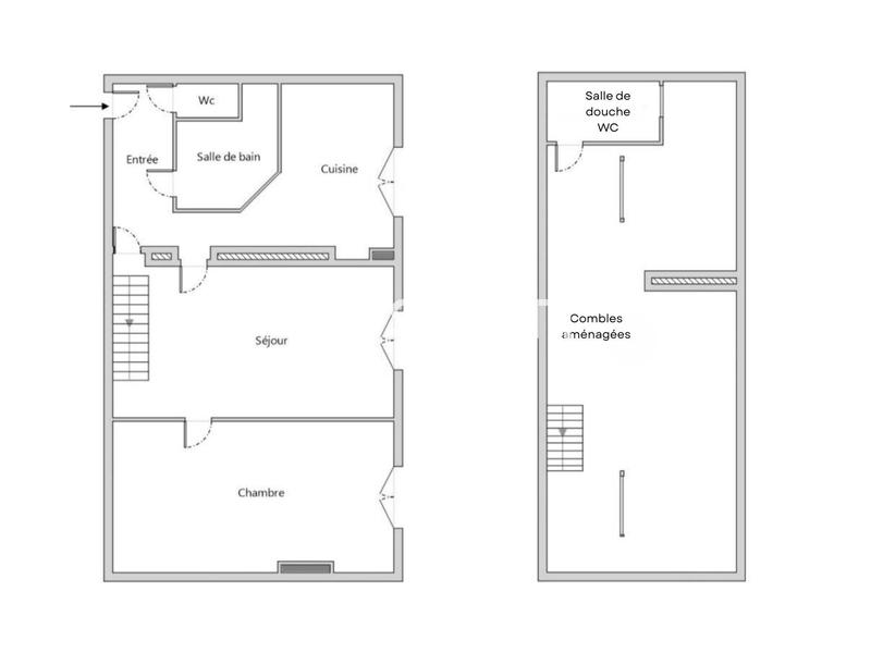 Appartement - 60 m² - 2 pièces