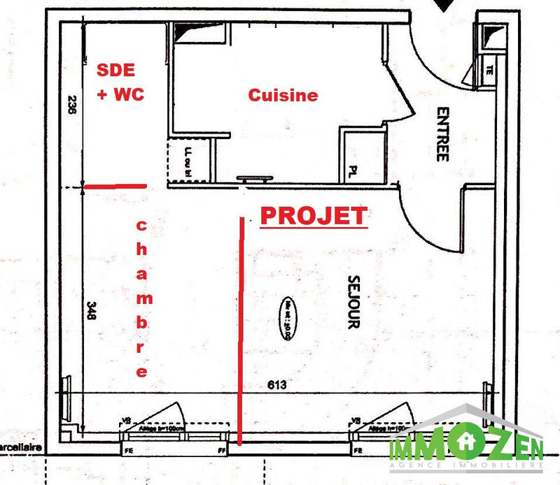 Appartement - 34 m² - 2 pièces