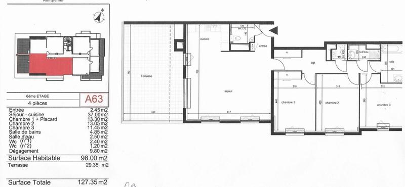 Appartement - 98 m² - 4 pièces