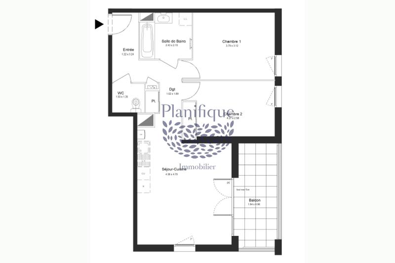 Appartement - 61 m² - 3 pièces