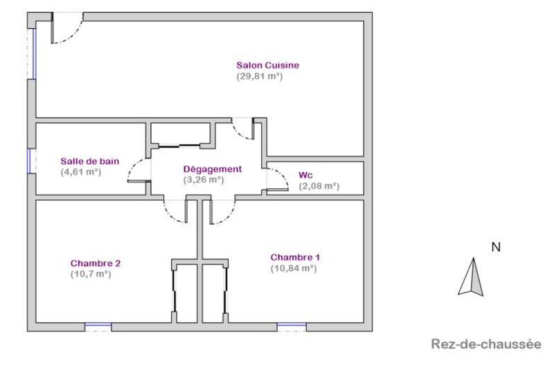 Appartement - 61 m² - 3 pièces