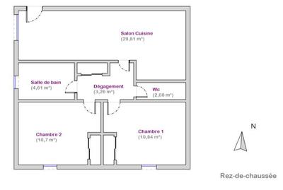 Appartement - 61 m² - 3 pièces