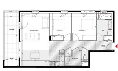 Appartement - 74 m² - 3 pièces