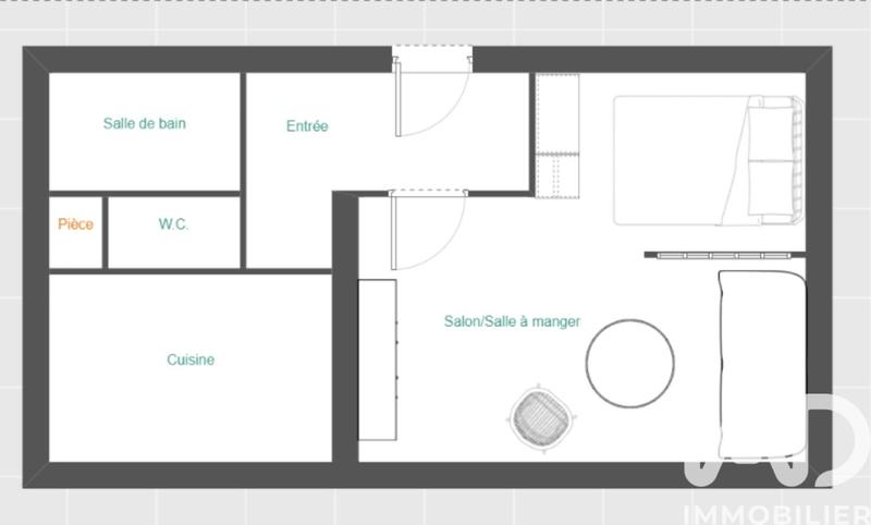 Appartement - 35 m² - 2 pièces