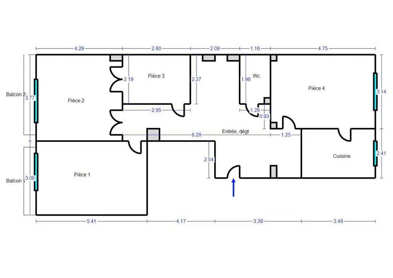 Appartement - 86 m² - 3 pièces