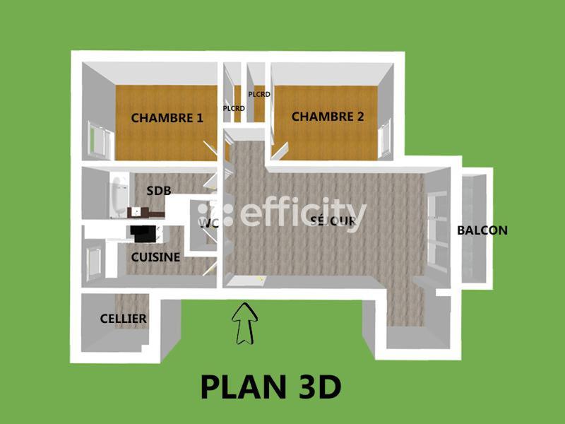 Appartement - 65 m² - 3 pièces