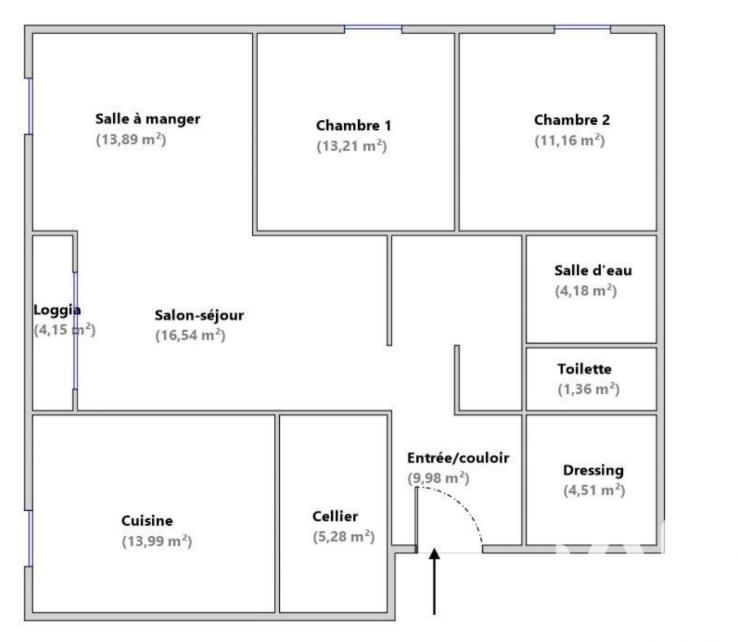Appartement - 98 m² - 4 pièces