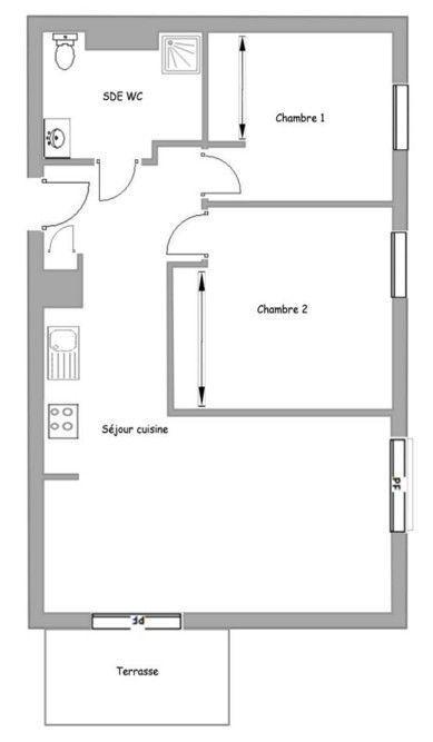 Appartement - 57 m² - 3 pièces