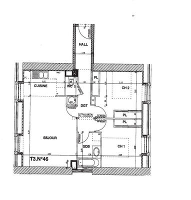 Appartement - 67 m² - 3 pièces