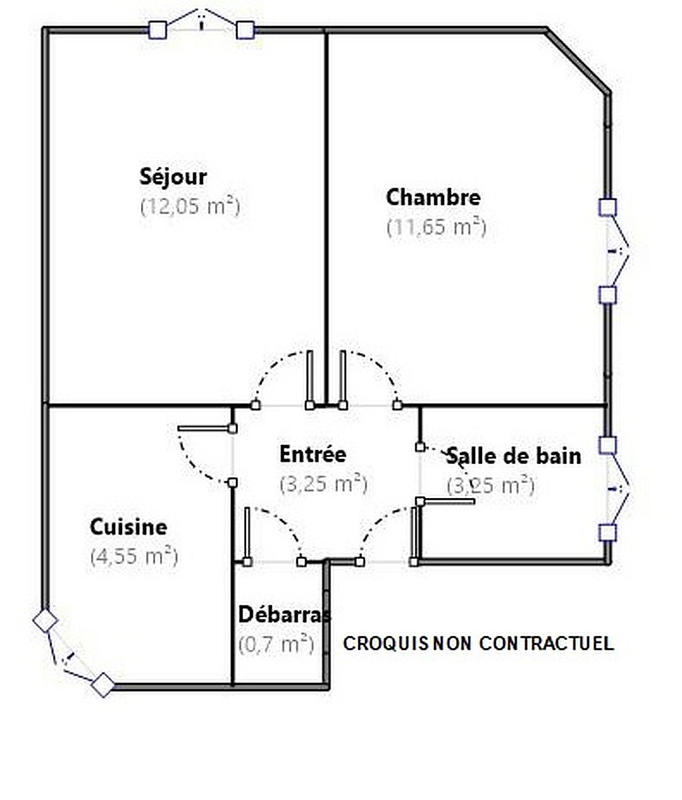 Appartement - 35 m² - 2 pièces