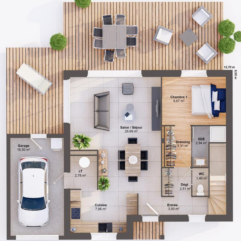 Maison - 126 m² - 7 pièces