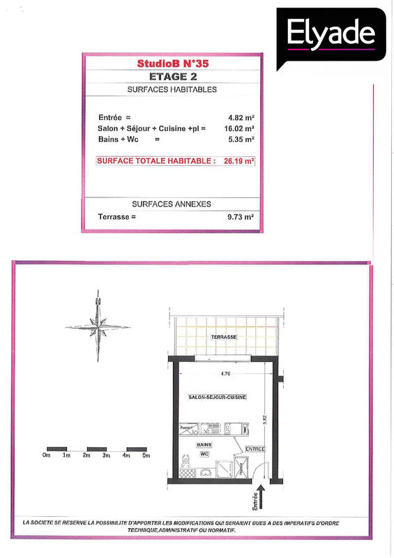 Appartement - 28 m² - 1 pièce