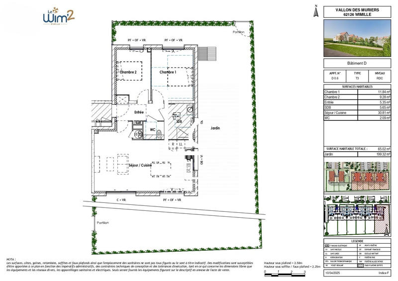 Appartement - 65 m² - 3 pièces