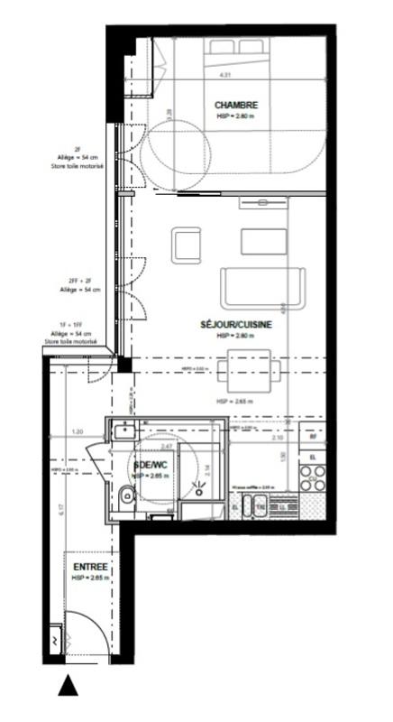 Appartement - 52 m² - 2 pièces