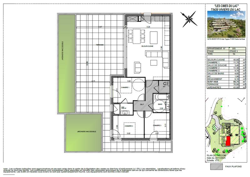 Appartement - 89 m² - 4 pièces