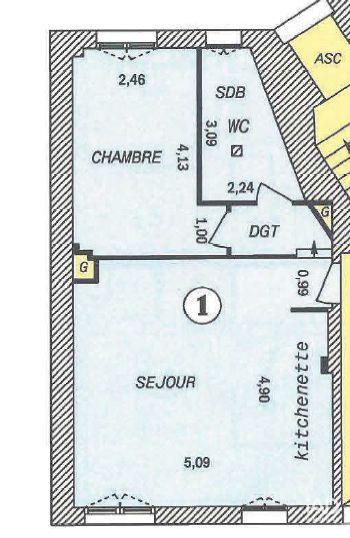 Appartement - 43 m² - 2 pièces