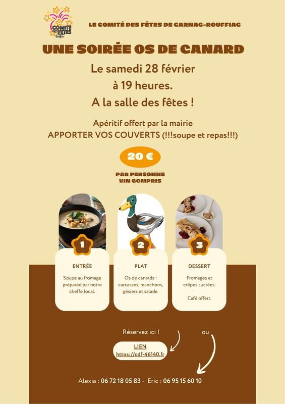 Soirée Os de Canard