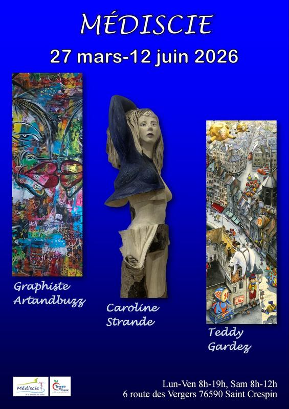 Exposition à Médiscie - Teddy Gardez, Graphiste Artandbuzz, et Caroline Strande