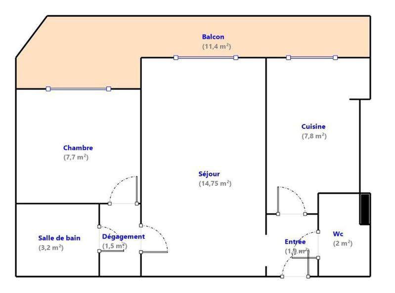Appartement - 38 m² - 2 pièces
