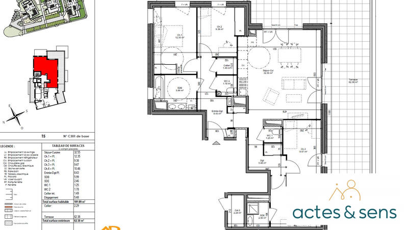 Appartement - 101 m² - 5 pièces