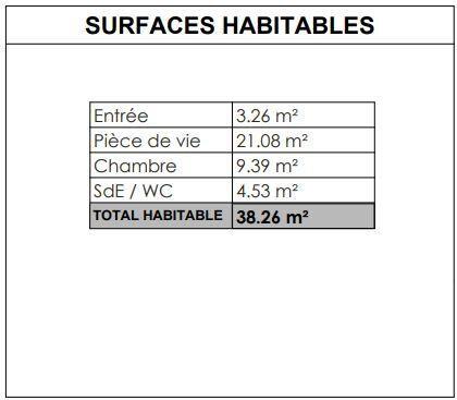 Appartement - 38 m² - 2 pièces